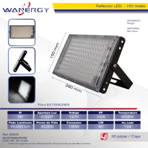 REFLECTOR LED 144D 150W ALUMINIO LUZ FRIA