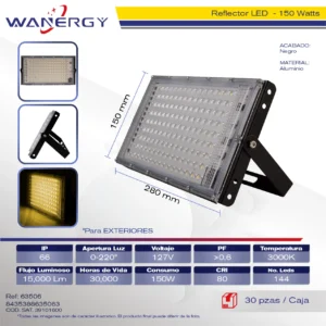 REFLECTOR LED 144D 150W ALUMINIO CALIDA