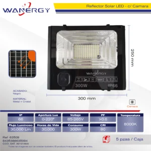 LAMPARA LED SOLAR REFLECTOR CON CAMARA