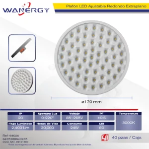 PANEL REDONDO AJUSTABLE TIPO PANAL BLANCO