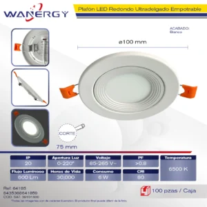 EMPOTRADO BLANCO 6W 6W