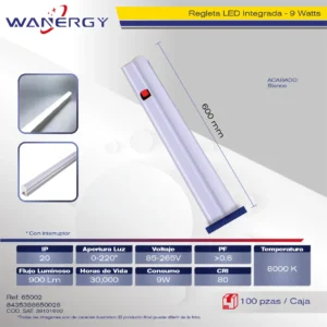 REGLETAS LED T5-PC C/APAGADOR 0.6M