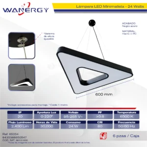 lampara LED triangulo de oficina