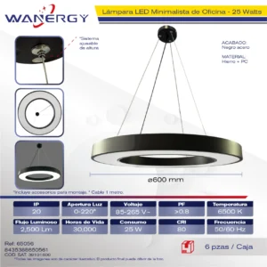 lampara LED redonda de oficina