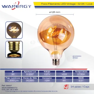 FOCO VINTAGE FILAMENT LETRA LOVE G125-12W