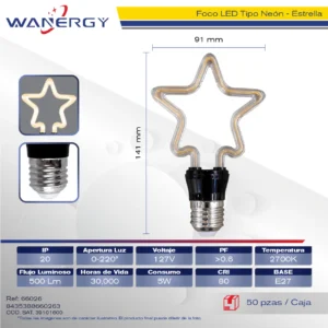 FOCO LED DECORATIVO FORMA DE ESTRELLA -