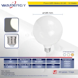 FOCO LED GLOBO G125