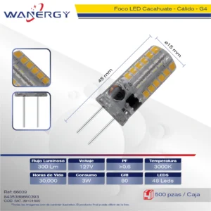 FOCO DE CACAHUATE 2 PINES G4-48-LED G4 48