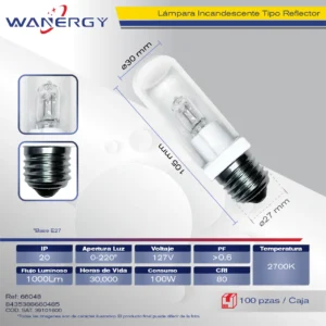 LAMPARA INCANDESCENTES TIPO REFLECTOR E27 100W