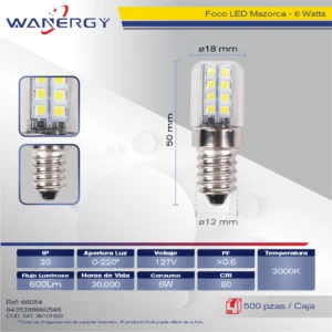 FOCO LED MAZORCA 3W E12