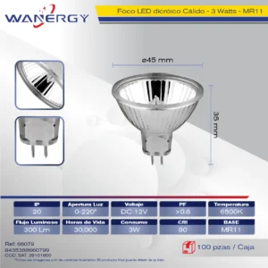 FOCO DICROICO MR11 3W