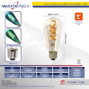 FOCO EDISON SRGBCW-ST64FL