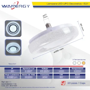 FOCO LED UFO 15W E27