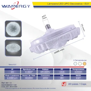 FOCO LED UFO 15W E27