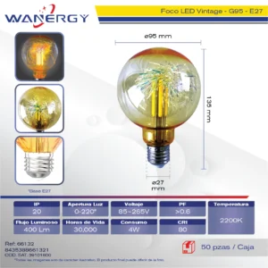 FOCO LED VITAGE GLOBO G95