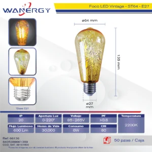 FOCO LED VITAGE EDISON ST64