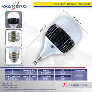 FOCO LED BALA 150W E27/E40