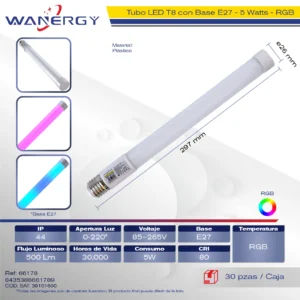 REGLETA T8 PIXEL CON SOCKET E27 T8 2835 12D
