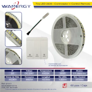 TIRA LED 12V-5050-60LED 5M SIN/ELIMINADOR