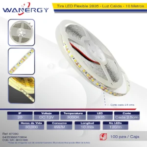 TIRA DE LED 10M SIN RECUBRIMIENTO 2835 -120D 3 10 /