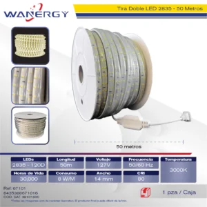 TIRA DE LED 2835 DOBLE LED 50M 2835 120D 50 /