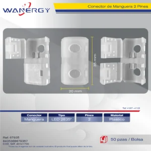 CONECTOR DE MANGUERA 2 PINES 180D