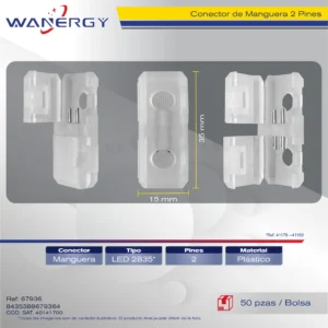 CONECTOR DE MANGUERA 2 PINES 6.8MM 120D