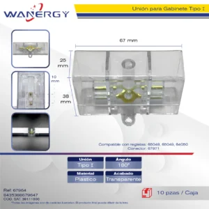 UNION DE GABINETE LED TIPO I 180º