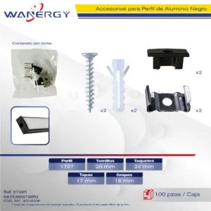 17*7 ACCESORIOS PARA PERFIL SOBREPONER + +