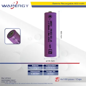 PILA REGARCABLE 800MAH
