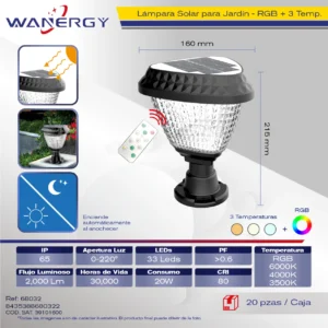 MINIPOSTE SOLAR DE JARDIN LED 2835 20W