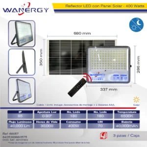 LAMPARA LED SOLAR REFLECTOR 400W 5050 104D