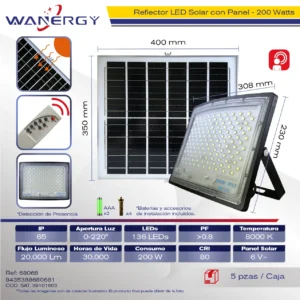 REFELECTOR LED SOLAR TIPO ARCO 200W