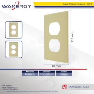 TAPA PLACA DUPLEX