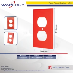 TAPA PLACA DUPLEX