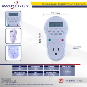 TEMPORIZADOR DIGITAL (TIMER) PARA 24 HORAS ETU-63A