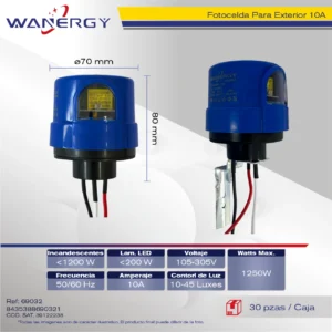 FOTOCELDA PARA EXTERIOR 10A 85-265V